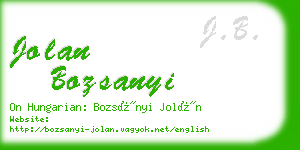 jolan bozsanyi business card